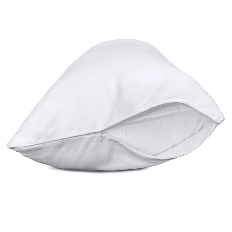 Precoco King Pillow Cases Set of 2 | 100% Cotton White Pillowcases King Size with 600 Threads | Stable Pillow Covers with Zipper Hidden for Hotel Quality, 20x36 - Image 1